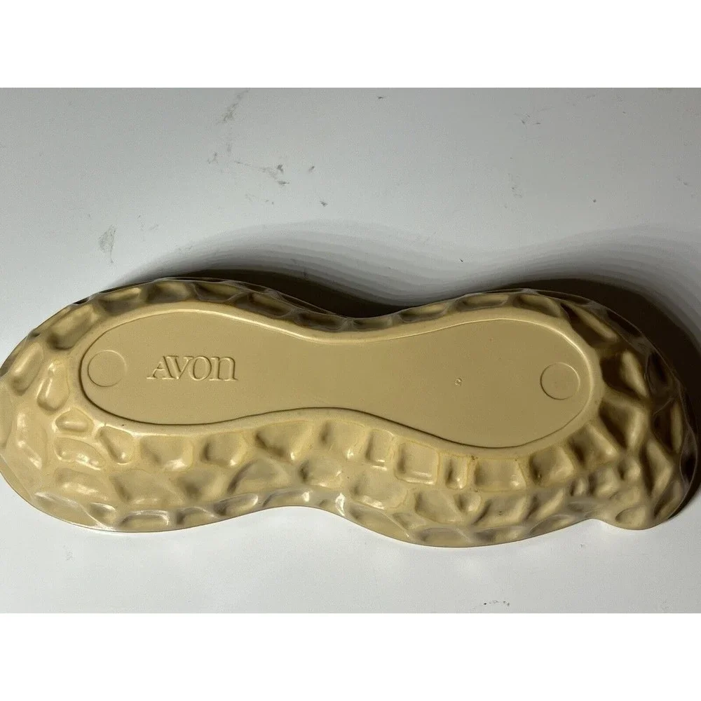 AVON Mr.Peanut Nutty Soap Dish Nut Shell Shaped Bowl Brown Tan 6.5